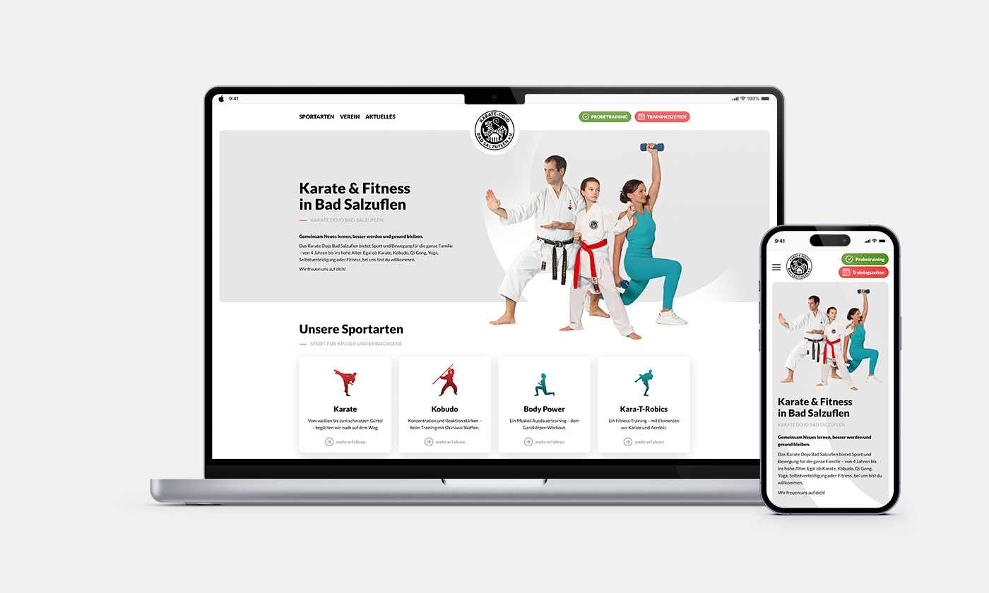 Referenz WordPress Karate Bad Salzuflen Nonprofit-Website Corporate-Website Webdesign