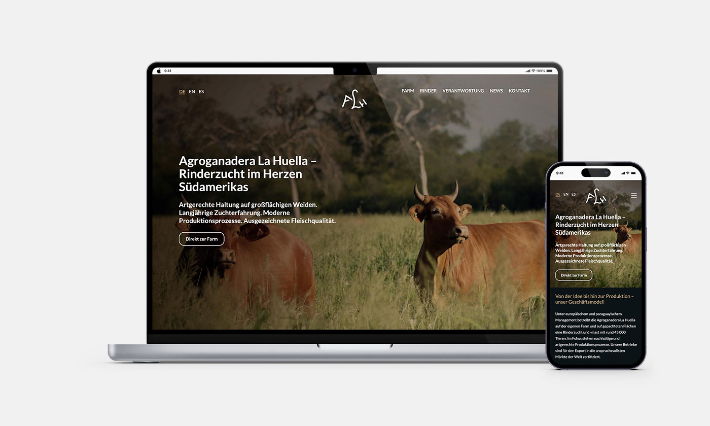 Referenz WordPress Agentur La Huella Rinderfarm Südamerika