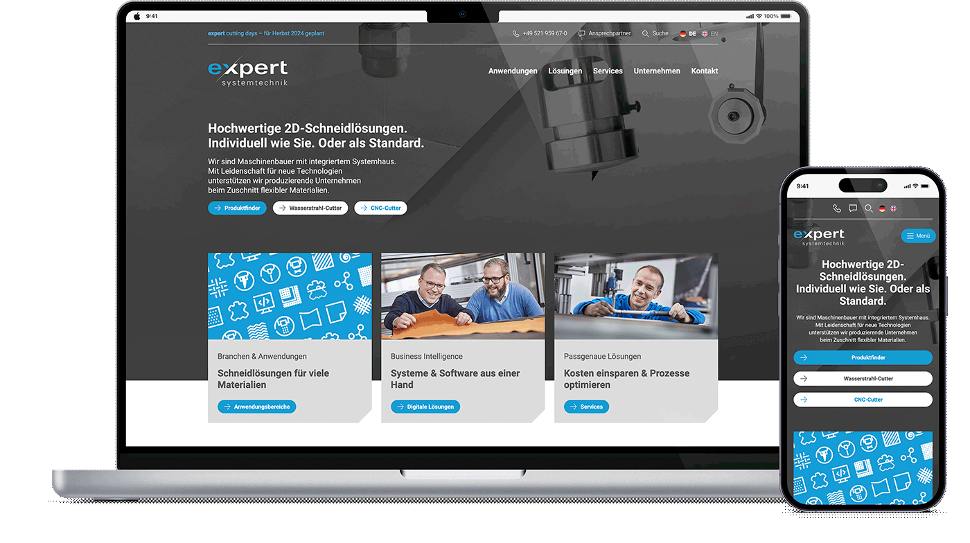 Corporate-Website WordPress Expert Systemtechnik GmbH
