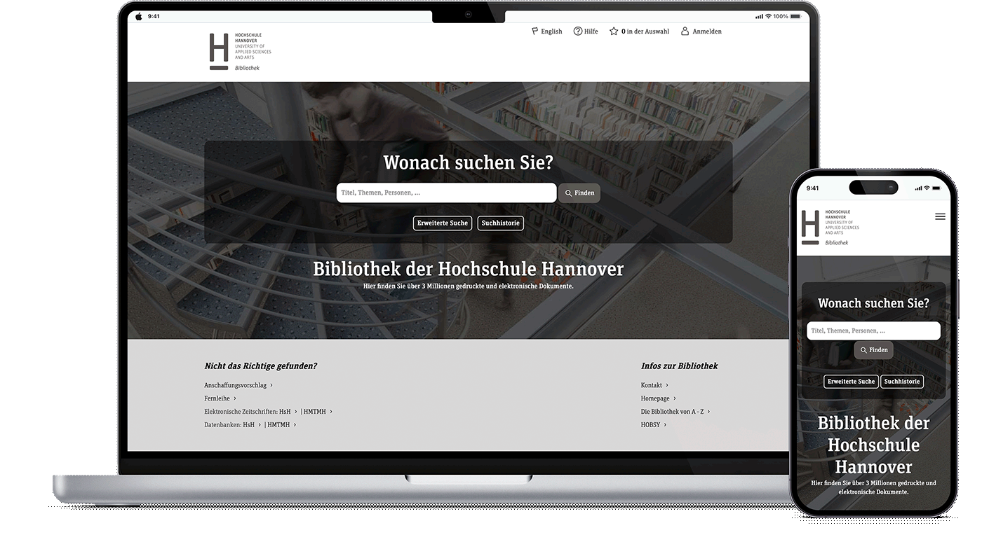 Recherche-Portal HSH Bibliothek Hochschule Hannover