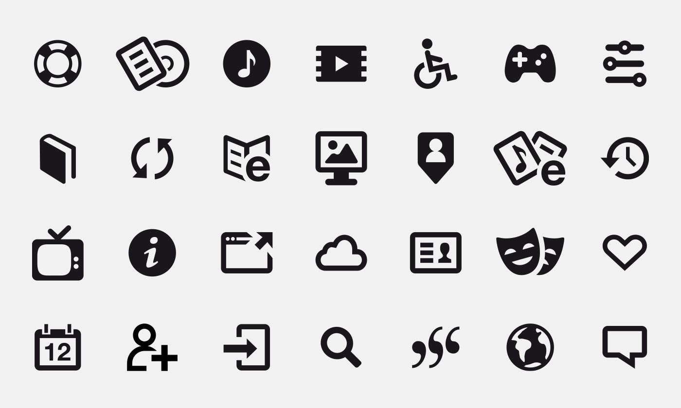 belugino Iconschrift Icon-Schriftart Symbole – Webdesign für Bibliotheken und Hochschulen